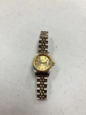 Rolex Lady Datejust 26mm 18K Yellow Gold Steel Champagne Dial Jubilee Band Watch - Image 1 of 4