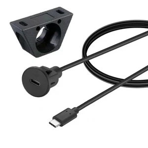 USB2.0 Type C Male to Female Extension Cable for Car Dashboards Panel Mount - Picture 1 of 8