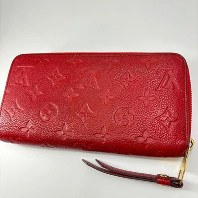 Louis Vuitton Monogram Empreinte Zippy Wallet SP2166 Red Long Wallet Used - Image 1 of 4