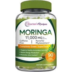 Doctor's Recipes Moringa 11000 mg Strength Complete Green Superfood Natural A... - Picture 1 of 9