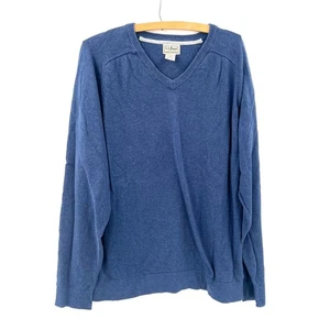 LL Bean Cotton Cashmere Blend V-Neck Pullover Preppy Old Money leicht blau L - Bild 1 von 8