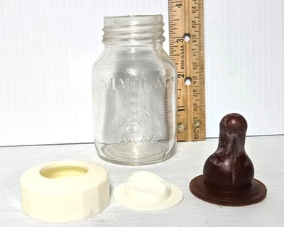 SIMILAC 20 4 FL OZ GLASS BABY BOTTLE WITH SCREW-ON LID & RUBBER NIPPLE - Image 1 of 4