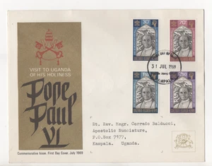 VATICAN - STATE - UGANDA - FDC - 1969 - VISIT - TO - UGANDA - PAUL - VI - Picture 1 of 1
