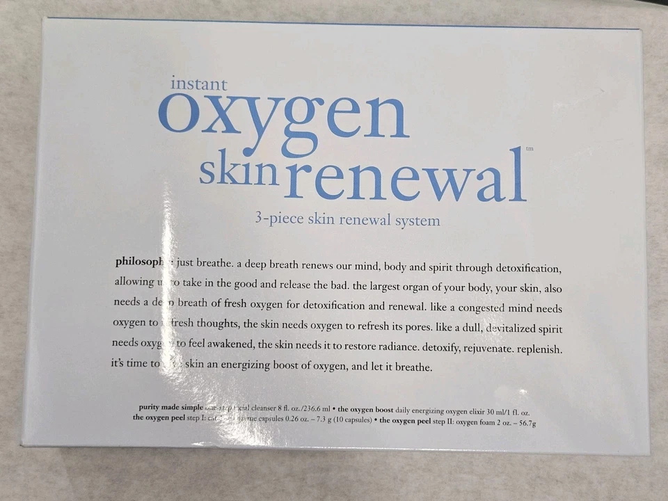 Philosophy Instant Oxygen Skin Renewal sistema de 3 peças novo na caixa - Imagem 1 de 2