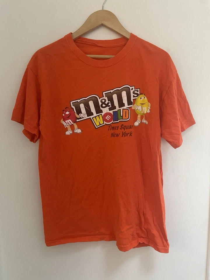 Camisa M&Ms Adulto Hombre Mujer Times Square Nueva York Cuello Redondo Manga Corta Naranja M Foto 1 de 4