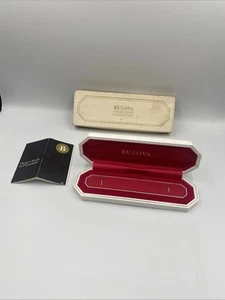 Ladies BULOVA Watch BOX Vintage pink/red Velvet Presentation Case - Picture 1 of 13