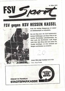 Cuaderno de programa de fútbol 73/74 RL FSV Frankfurt - Hesse Kassel - Imagen 1 de 1