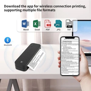 Inkless Portable A4 Thermal Printer Wireless Bluetooth PDF Office Document Print - Picture 1 of 12