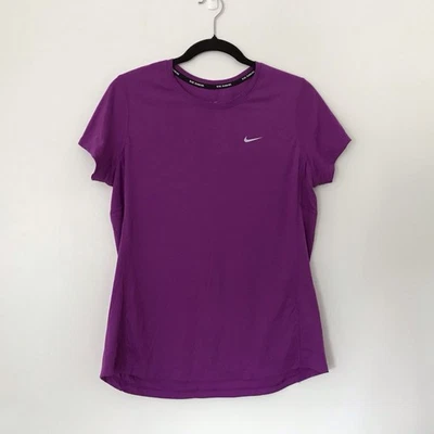 Nike Dri-Fit Women's Running Top Purple Size L Workout Gym Athleisure - Image 1 of 4