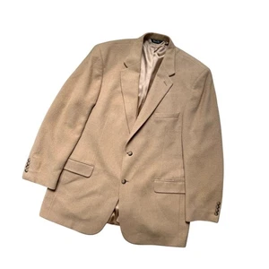 Vintage Bill Blass Men’s 46L Camel Hair Blazer Cognac Sports Coat Classic 90s - Picture 1 of 9