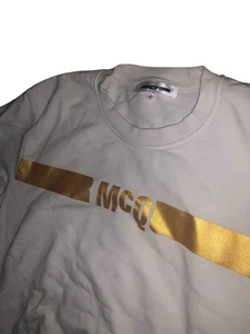 Alexander McQueen McQ Herren Designer Sweatshirt weiß gold schwarz Gr. M ohne Etikett - Bild 1 von 5
