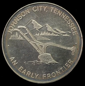 1969 Johnson City, Tennessee Centennial Early Frontier Medal Nickel 38mm - Picture 1 of 2