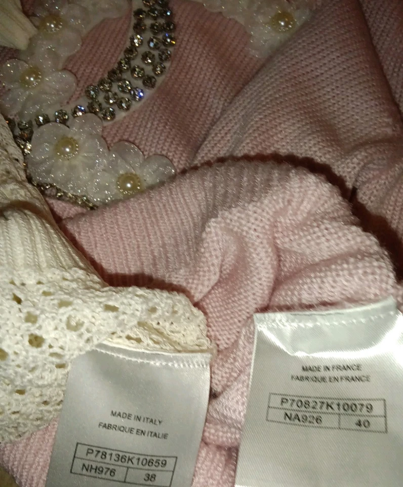 2 Chanel Sweaters, Blue flower Knit & Lightly Stressed Piece No Reserve Sz 38 40 - Image 1 of 4