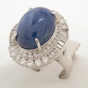 Star sapphire diamond Ring Pt900 16.8g 20.28 - Picture 1 of 6