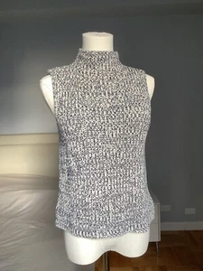 Madewell Veranda E9545 Marled Indigo Pullover Cotton Sleeveless Sweater S - Picture 1 of 23