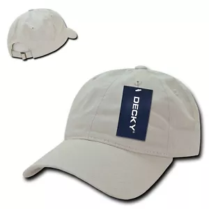 Stone Khaki Plain Solid Washed Cotton Polo Style Baseball Low Crown Ball Cap Hat - Picture 1 of 3