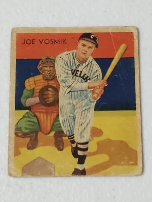 ⚾️1936 Diamond Stars #8 Joe Vosmik Cleveland Indians Poor Grade Vintage MLB - Image 1 of 4