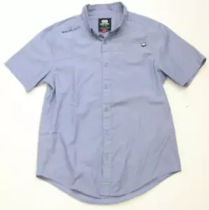 Ecko Blue Short Sleeve Small Cotton Polyester Mans Dress Shirt Top Men's WW27 - Picture 1 of 4
