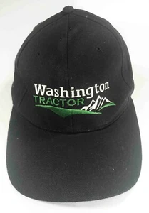 Vintage Used L Size Washington Tractor John Deere Spandex Black Cap Hat - Picture 1 of 6