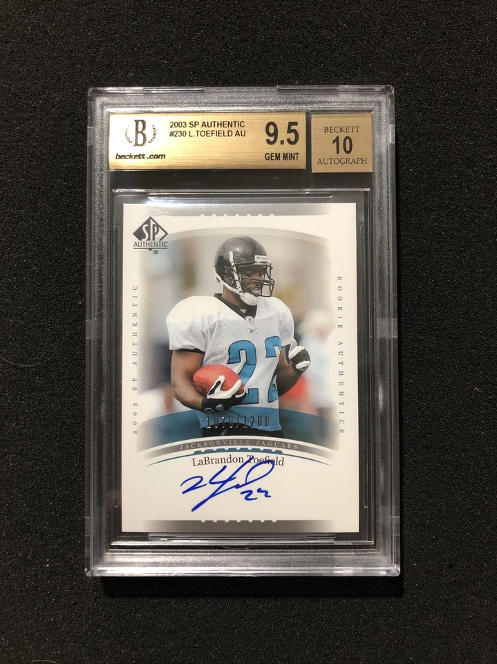2003 Upper Deck SP Authentic LABRANDON TOEFIELD #230 9.5 💎 RC AUTO 1079/1200 - Image 1 of 2