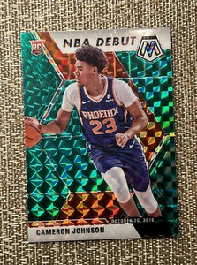 2019-20 Panini Mosaic Cameron Johnson Rookie NBA Debut Green Prizm Suns RC #265