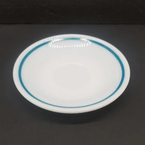 Vintage Fire King 350 Anchor Hocking türkis Streifen Milchglas #956 Untertasse - Bild 1 von 7