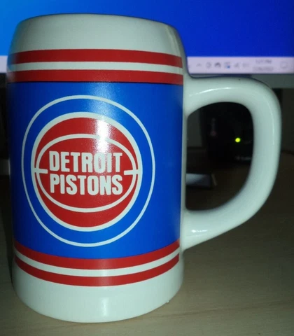 Vintage Original Detroit Pistons Logo Large Mug Cup NBA Basketball Cover