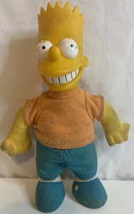 Vintage 1990 Bart Simpson Figura 8,5"" Groening Opaca Peluche Testa in plastica - Foto 1 di 6
