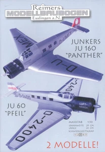 Kartonmodell Junkers Ju 60 Pfeil und Junkers Ju 160 Panther 1:50 Reimers Mode... - Picture 1 of 1