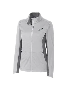 NEW Cutter And Buck NFL Philadelphia Eagles Jacket Women Size M Gray Full Zipper - Picture 1 of 6