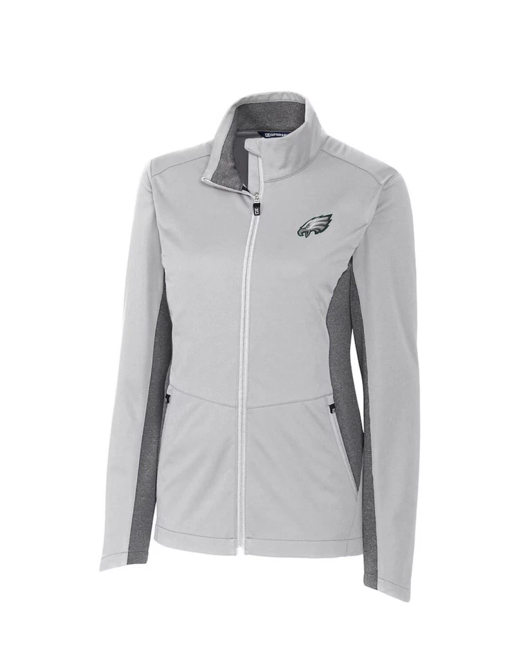 NWT Cutter And Buck NFL Philadelphia Eagles Jacket Women SIZE M Gray Full Zipper - Image 1 of 1
