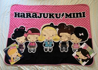 Harajuku Mini Gwen Stefani Pink  black fleece throw blanket 42x58 Bonus Folders - Image 1 of 4