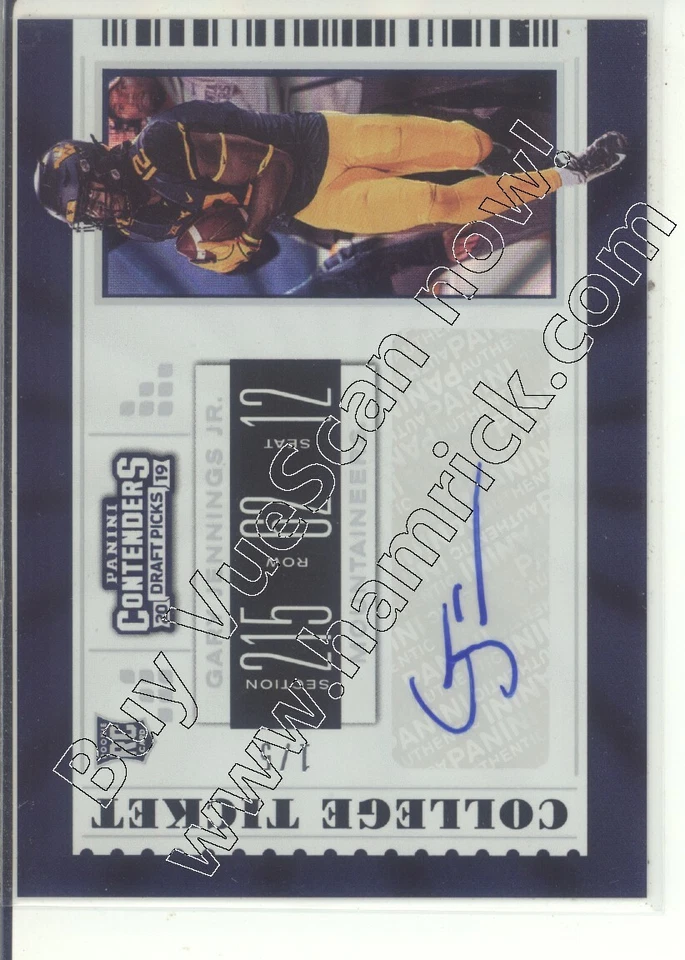 gary jennings jr rc rookie draft auto autograph west virginia wvu college 1/5 19 - Image 1 of 1