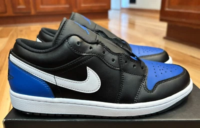 Nike Air Jordan 1 Bajo Negro Blanco Juego Royal 553558 042 Hombre Talla 7 Foto 1 de 4