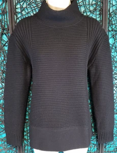 ATHLETA SWEATER WOMENS XS BLACK TURTLENECK BAGGY OVERSIZED ATHLEISURE PULLOVER - Picture 1 of 9