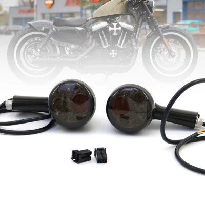 Luces indicadoras LED traseras negras para Harley XL 883 1200 1992-2017 Foto 1 de 4