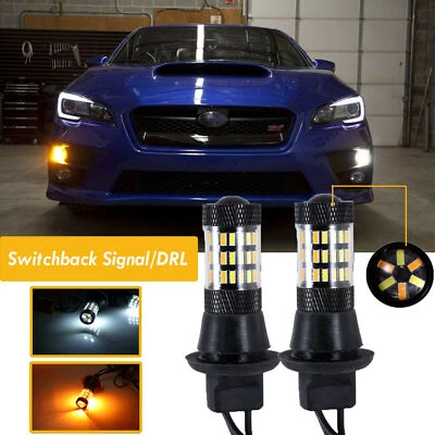 LED Switchback intermitente delantero bombillas DRL ajuste directo 2015-2019 Subaru WRX STi Foto 1 de 4