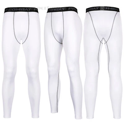 Men Compression Pants Thermal Tight Base Under Layer Workout Leggings Gym Sports - Image 1 of 4