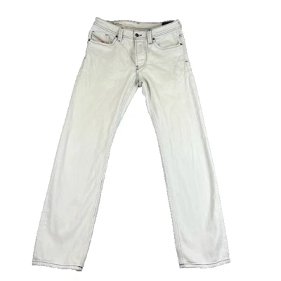 Jeans Diesel Hombres 30x32 Blanco Larkee Denim Recto Botón Mosca Informal Ropa de Calle Foto 1 de 4