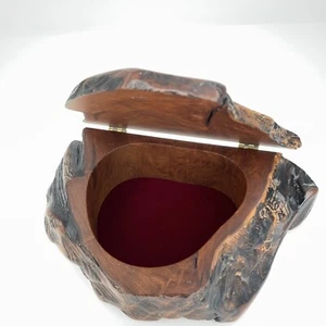 Burlwood Schmuck Schmuck Schmuckset Aufbewahrungsbox mit Klappdeckel Samtfilz gefüttert handgefertigt - Bild 1 von 8