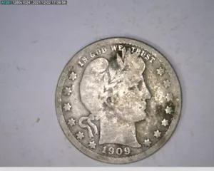 1909 barber quarter (65-365 9m3) - Picture 1 of 2
