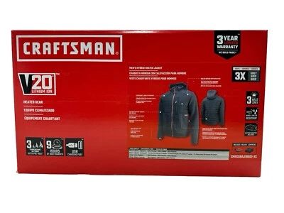 Chaqueta térmica híbrida Craftsman 20V para hombre 3XL gris con batería CMXCGRAJ10GD1-3X nueva Foto 1 de 4
