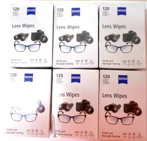 LOT 6 BOXES 120 EACH Zeiss Camera Glass Lens Cleaning Wipes 720 TOTAL FREE SHIP - Picture 1 of 2