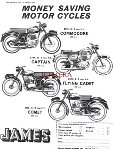 JAMES Range of Lightweight Motor Cycles ADVERT Vintage 1961 Print Ad 694/49 - Picture 1 of 1
