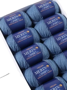 Merino Wolle- 5x 50 gr. -jeansblau-siehe Foto!! - Bild 1 von 1