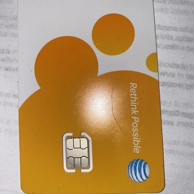 New AT&T Nano Sim Card Phone Call Lost Replace Call Orange Fits iPhone - Image 1 of 2