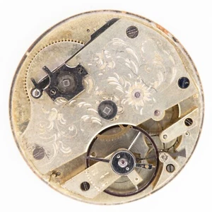 Unsigniertes Schweizer 42,9 x 10,8 mm Schlüsselaufzug antikes Taschenuhrwerk - Bild 1 von 4