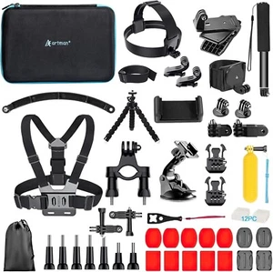Artman Action Camera Accessories Kit 60-In-1 for GoPro Hero Insta360 DJI OSMO - Picture 1 of 7