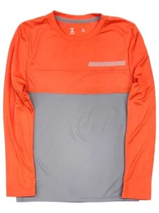 Boys Orange & Gray Quick-Dri Athletic Long Sleeve T-Shirt Tee Shirt - Picture 1 of 2