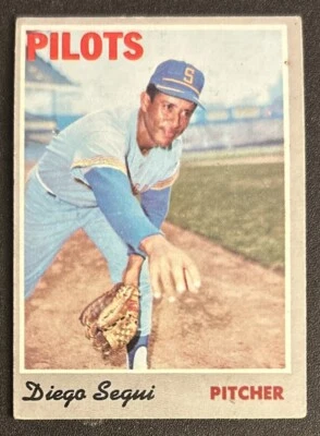 1970 Topps Diego Segui Baseball Card #2 Pilots Pitcher PR O/C Creased - Image 1 of 2